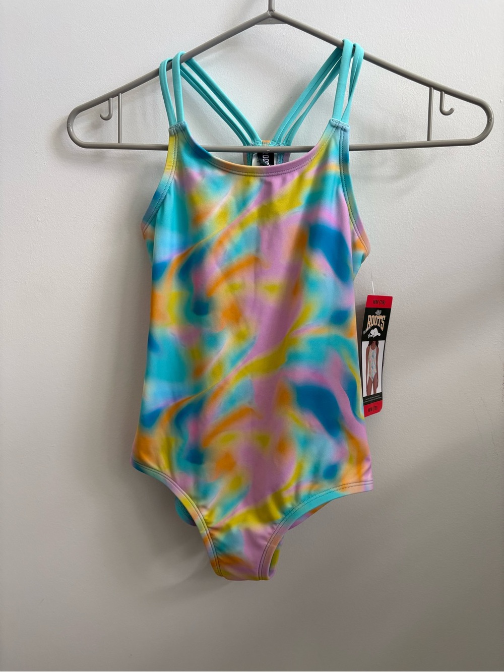 Roots Kids Swimsuit 7/8 NWT Rainbow One Piece Summer Swim Cute